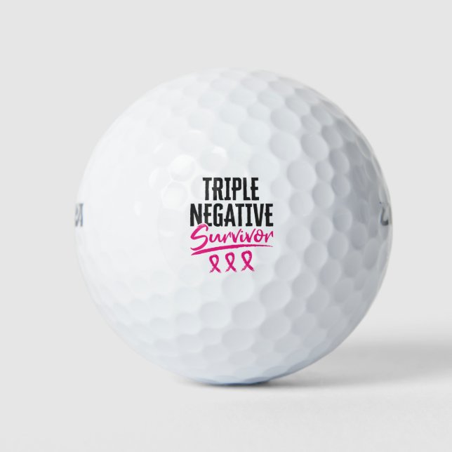 Triple Negative Survivor TNBC Breast Cancer Golf Balls (Front)