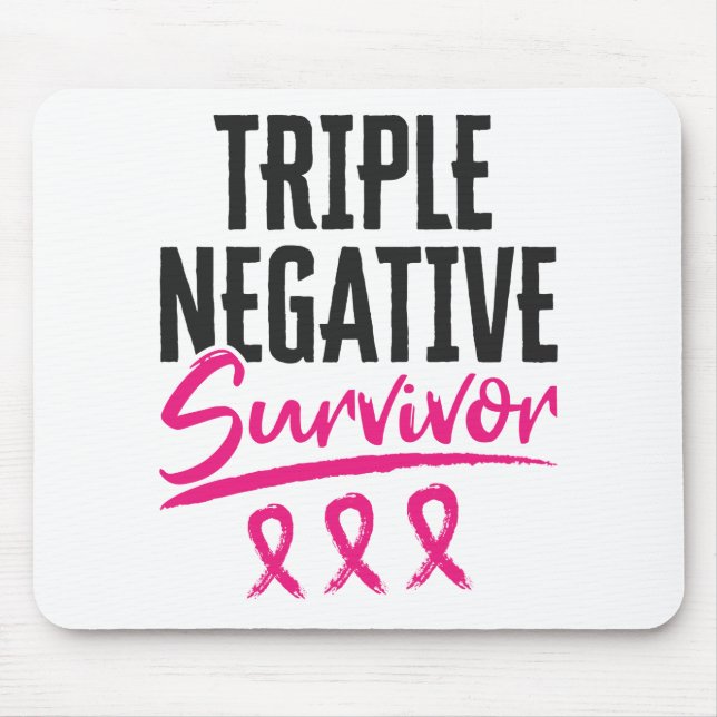 Triple Negative Survivor TNBC Breast Cancer Mouse Mat (Front)