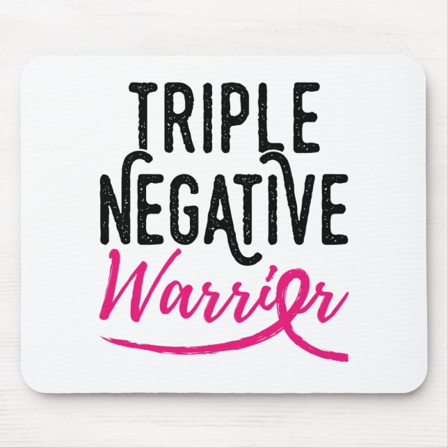 Triple Negative Warrior Breast Cancer Awareness Mouse Mat (Front)