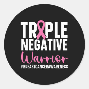 Triple Negative Warrior Breast Cancer Awareness Pi Classic Round Sticker