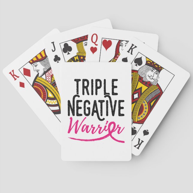 Triple Negative Warrior Breast Cancer Awareness Playing Cards (Back)