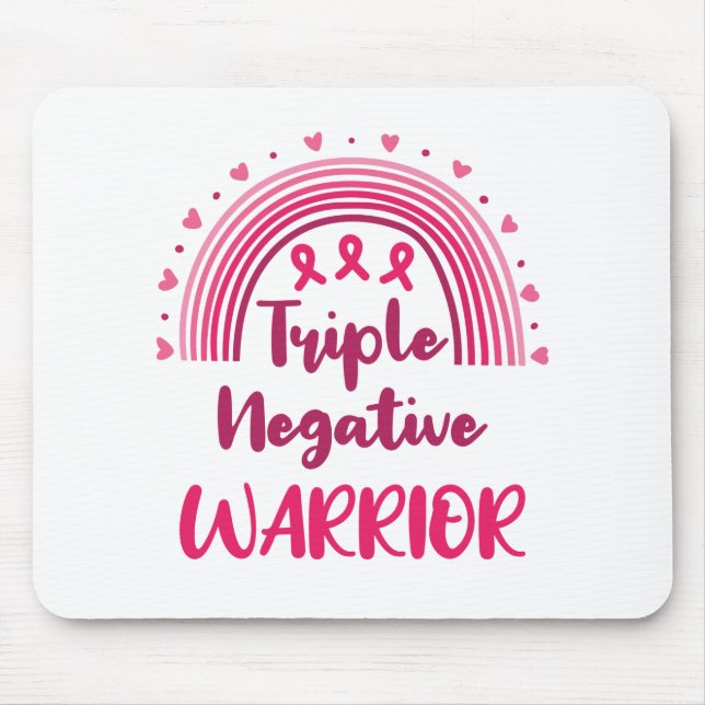 Triple Negative Warrior Breast Cancer Rainbow Mouse Mat (Front)