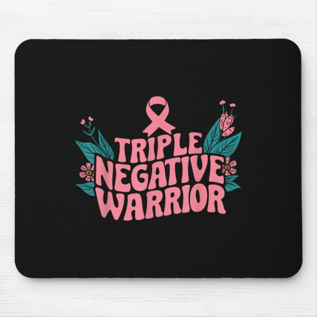 Triple Negative Warrior Nk Ribbon Breast Cancer  Mouse Mat (Front)