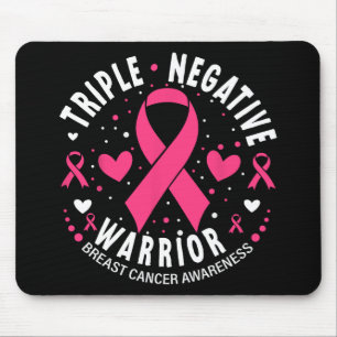 Triple Negative Warrior Pink Heart Breast Cancer A Mouse Mat