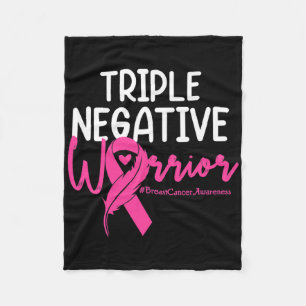 Triple Negative Warrior Pink Ribbon Breast Cancer Fleece Blanket