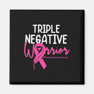 Triple Negative Warrior Pink Ribbon Breast Cancer Magnet