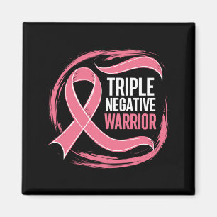 Triple Negative Warrior Pink Ribbon Breast Cancer Magnet