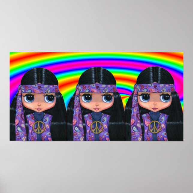 Triple Paisley Hippies Poster (Front)