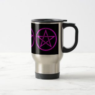 Triple Pentacle Pentagram Pagan Wiccan Travel Mug