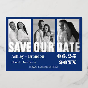 Triple Photo Blue, White, REAL