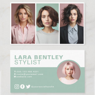 Triple photo stylist social media, profile photo business card
