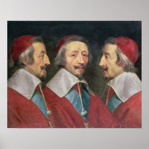 Triple Portrait of the Head of Richelieu, 1642 Poster