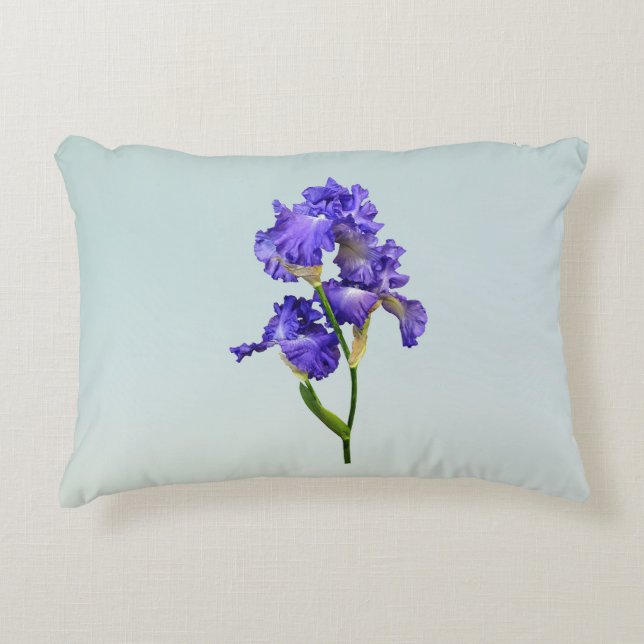 Triple Purple Iris Decorative Cushion (Front)
