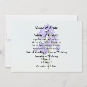 Triple Purple Iris Wedding Supplies Invitation