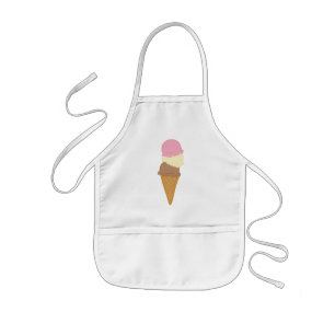 Triple Scoop Ice Cream Cone Kids Apron