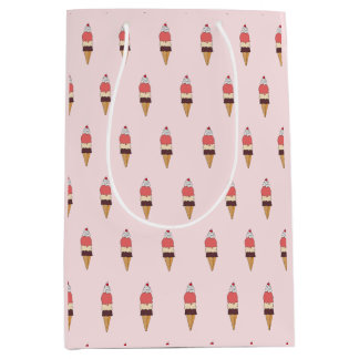Triple Scoop Ice Cream Cone Medium Gift Bag