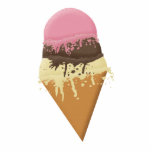 Triple-Scoop Ice Cream Cone Photo Sculpture<br><div class="desc">Chocolate,  vanilla and strawberry ice cream in a waffle cone.</div>
