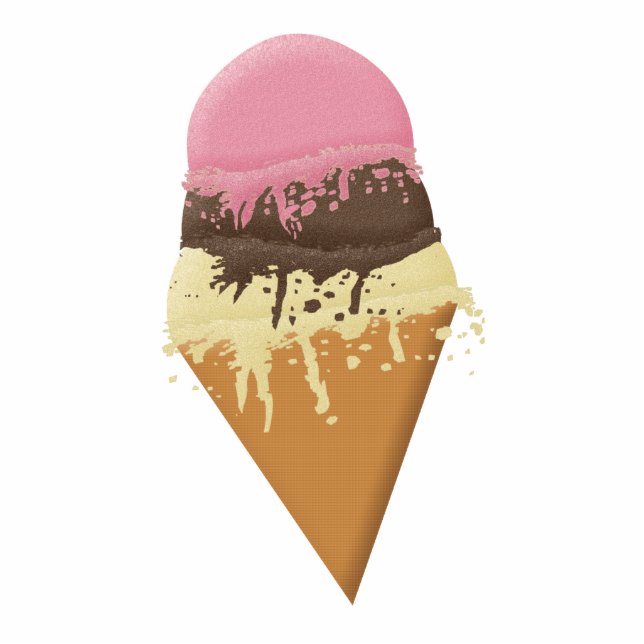 Triple-Scoop Ice Cream Cone Photo Sculpture (Front)