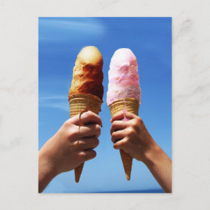Triple Scoop Ice Cream Cones Postcard