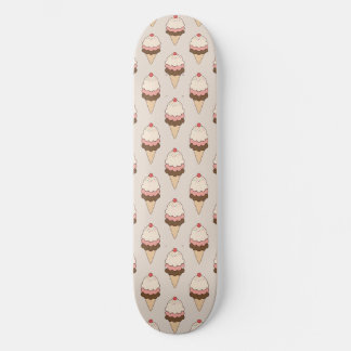 Triple Scoop Ice Cream cones with Cherry on Top Skateboard