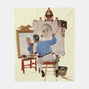 Triple Self-Portrait Fleece Blanket