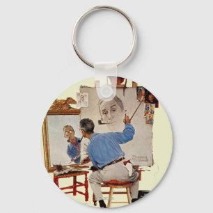 Triple Self-Portrait Key Ring