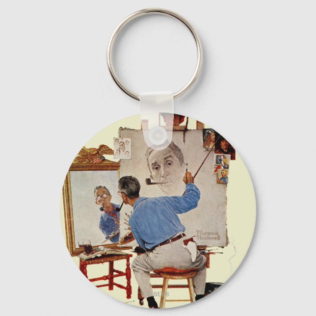 Triple Self-Portrait Key Ring (Front)
