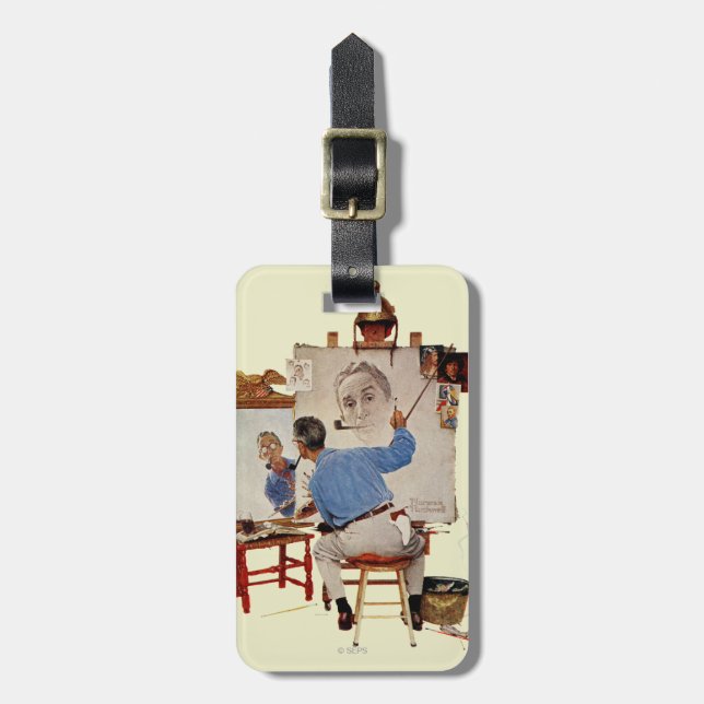 Triple Self-Portrait Luggage Tag (Front Vertical)