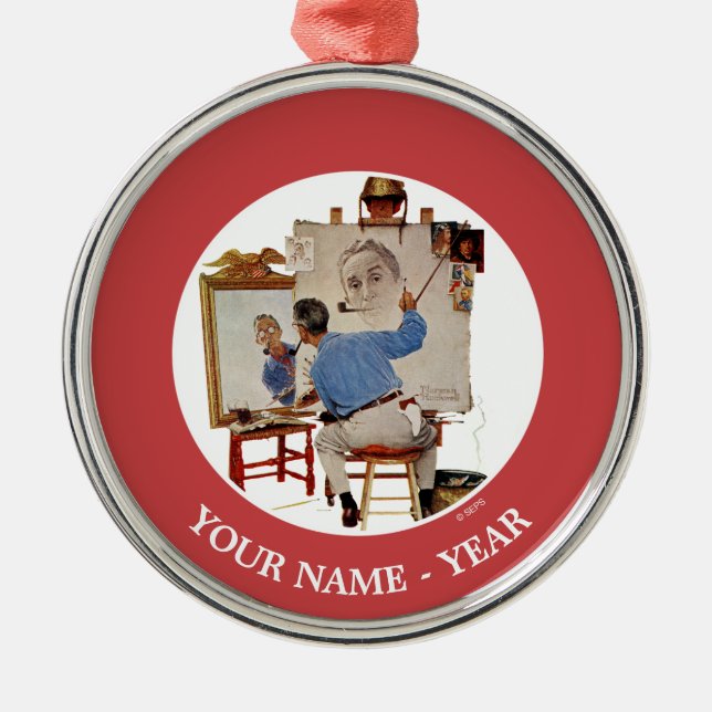 Triple Self-Portrait Metal Tree Decoration (Front)