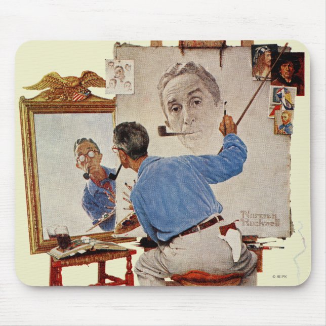 Triple Self-Portrait Mouse Mat (Front)