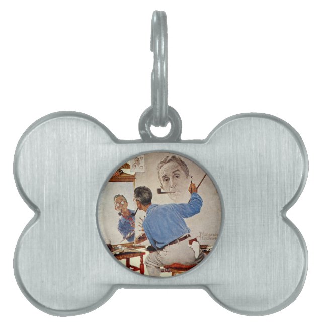 Triple Self-Portrait Pet ID Tag (Front)