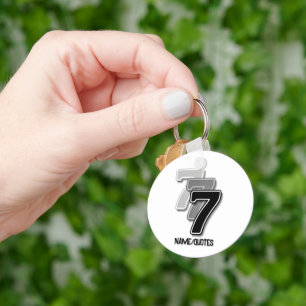 Triple Seven Graphic – Minimalist Modern Art Key Ring