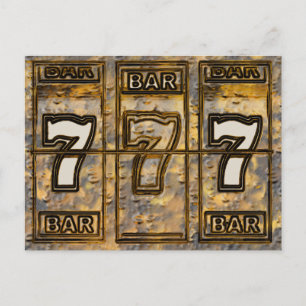 Triple Sevens Slot Machine Reels Postcard