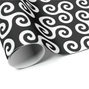 Triple Spiral Celtic triskele Symbol Pattern Wrapping Paper