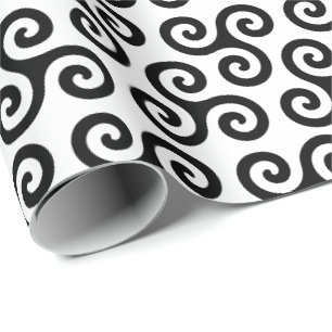 Triple Spiral Celtic triskele Symbol Pattern Wrapping Paper