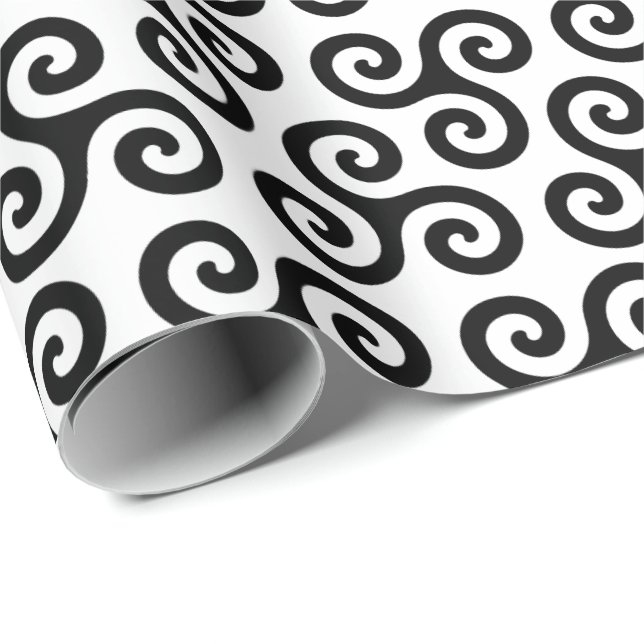 Triple Spiral Celtic triskele Symbol Pattern Wrapping Paper (Roll Corner)