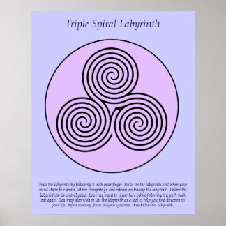 Triple Spiral Finger Labyrinth. Poster