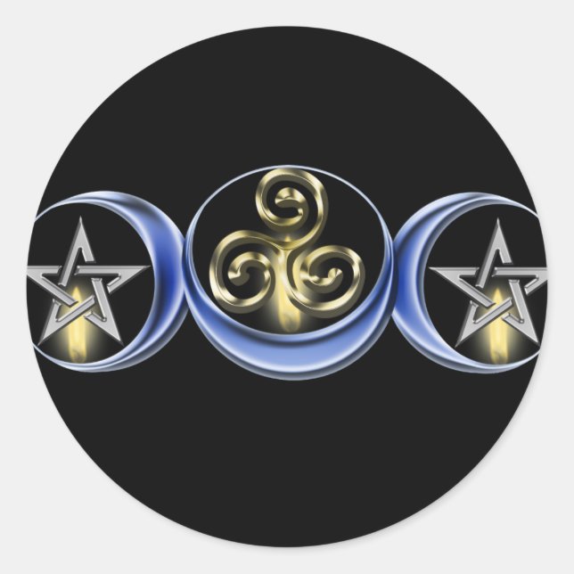 Triple Spiral Lunar Moon Sticker (Front)