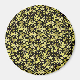 Triple spiral triskele Celtic Khaki Beige Magnet