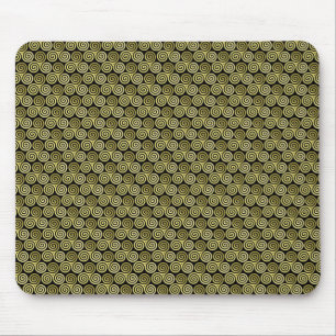 Triple spiral triskele Celtic Khaki Beige Mouse Mat