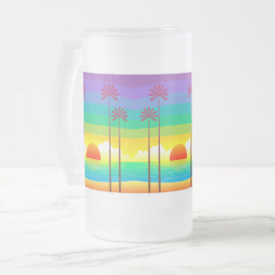 Triple Sunset Frosted 16 oz Frosted Glass Mug