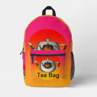 Triple Teapots Tea Bag Pink Yellow Funny Backpack