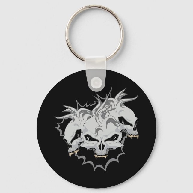 Triple Terror Skulls Key Ring (Front)