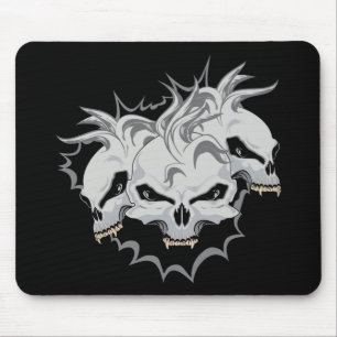 Triple Terror Skulls Mouse Mat