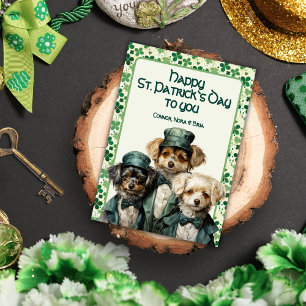 Triple the Maltese Magic St. Patrick's Day Holiday Card