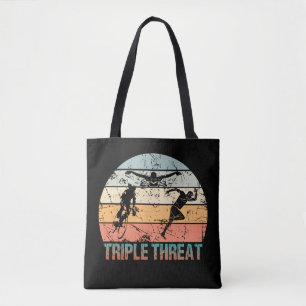 Triple Threat - Triathlon Athlete Tote Bag