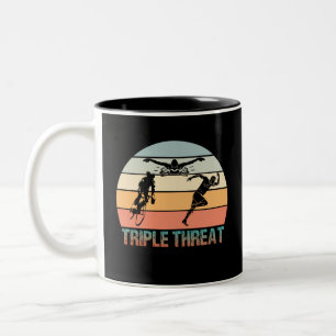 Triple Threat - Triathlon Sunset Two-Tone Coffee Mug