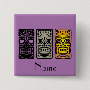 Triple Tiki Sculptures Thunder_Cove 15 Cm Square Badge
