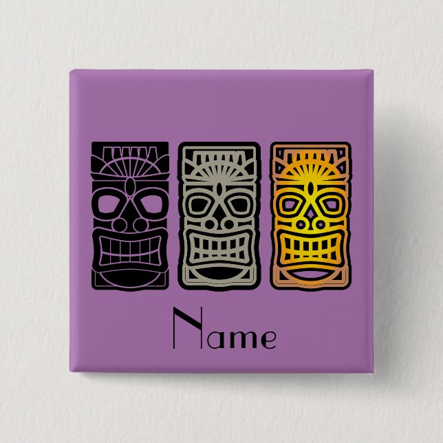 Triple Tiki Sculptures Thunder_Cove   15 Cm Square Badge (Front)