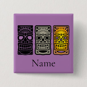 Triple Tiki Sculptures Thunder_Cove 15 Cm Square Badge